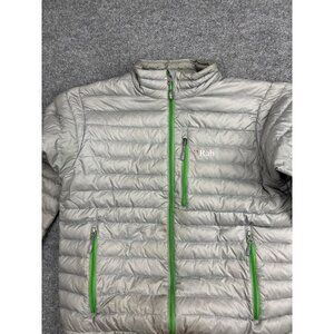 Rab Microlight Jacket Mens Large Gray Down Puffer Pertex Full Zip Lightweight